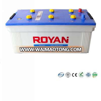 Dry Charged Battery 12V 200Ah 100% Tested Heavy Duty Truck Battery 1 Year Warranty Dry Car Battery High Performance