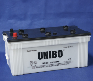 Heavy-Duty JIS Standard N200 12V200ah Dry Charged Lead-Acid Truck Battery